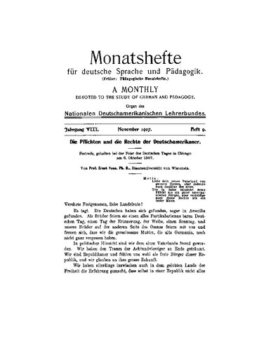 Die Pflichten und die Rechte der Deutschamerikaner