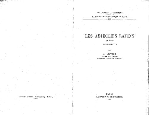 Les adjectifs latins en -osus et en -ulentus