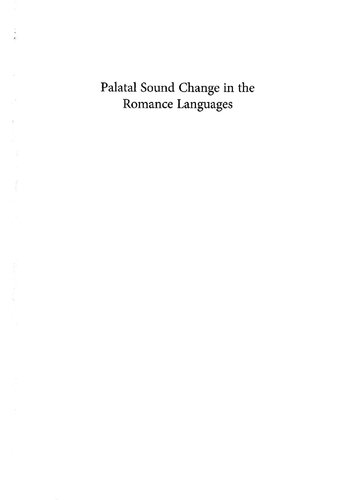Palatal sound change in the romance languages : diachronic and synchronic perspectives