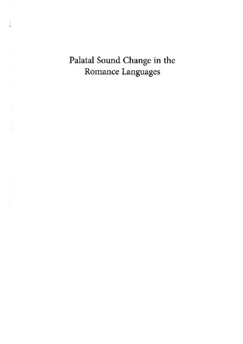 Palatal sound change in the romance languages : diachronic and synchronic perspectives