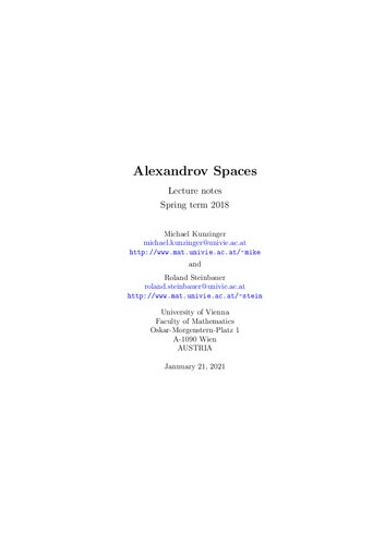 Alexandrov Spaces