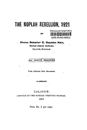 The Moplah Rebellion, 1921