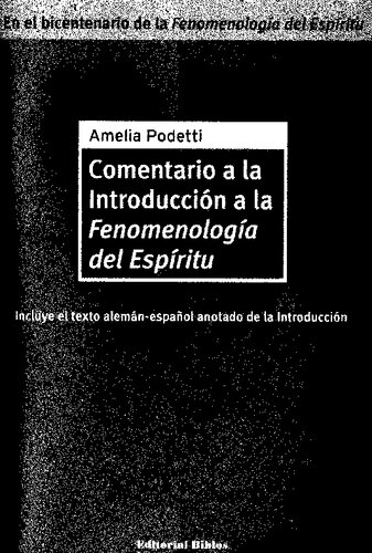 Comentario a La Introduccion a La Fenomenologia Del Espiritu