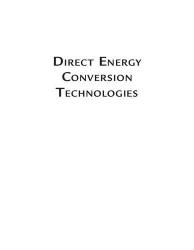 Direct Energy Conversion Technologies