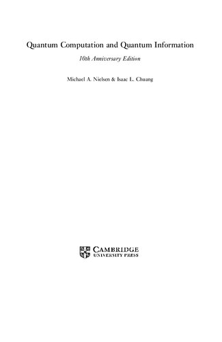 Quantum computation and quantum information