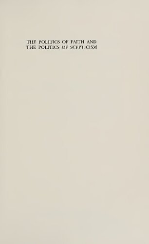 The Politics of Faith and the Politics of Scepticism