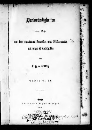 Denkwürdigkeiten einer Reise nach dem russischen Amerika, nach Mikronesien und durch Kamtschatka
