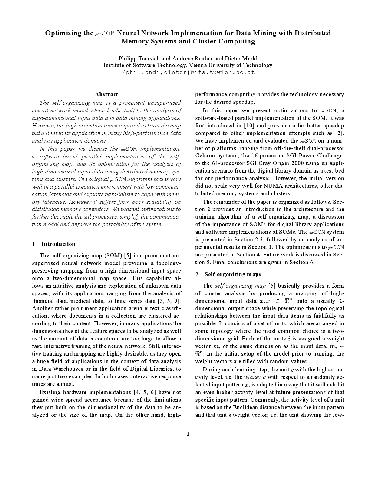 Optimizing the parSOM Neural Network Implementation for Data Mining with Distributed Memory Systems and Cluster Computing