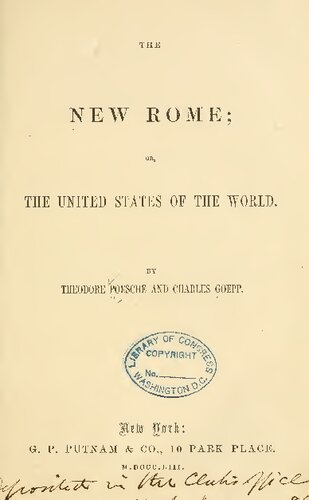 The New Rome; or, the United States of the World