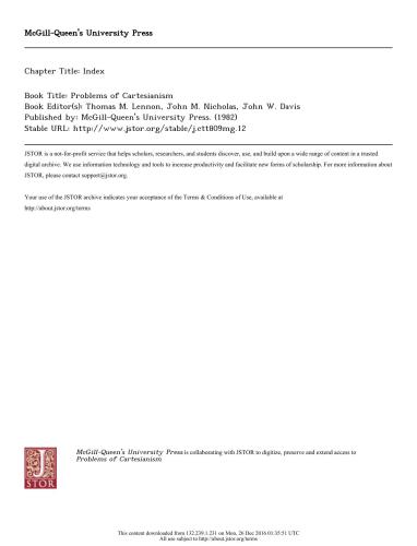 Problems of Cartesianism