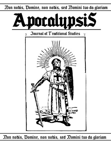 Apocalypsis Journal of Traditional Studies Easter Vol. 1