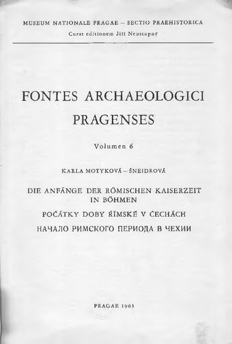 Die Anfänge der römischen Kaiserzeit in Böhmen