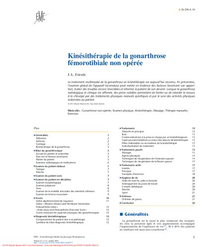 Kinesitherapie de la gonarthrose