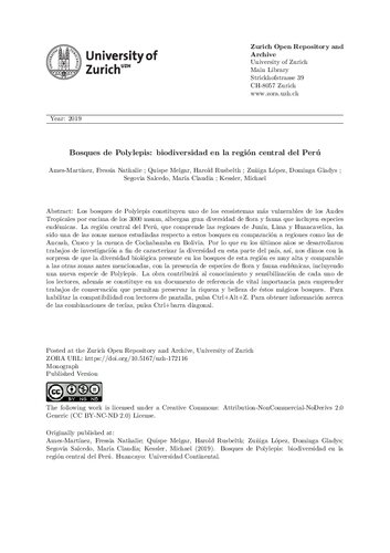 Bosques de Polylepis: biodiversidad en la región central del Perú