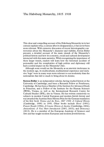 The Habsburg Monarchy 1815-1918