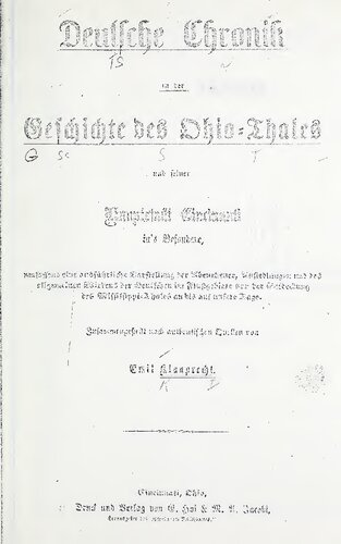 Deutsche Chronik in der Geschichte des Ohio-Thales und seiner Hauptstadt Cincinnati, ...