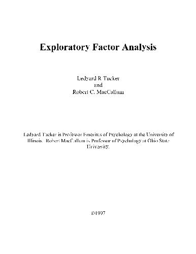 Exploratory factor analysis