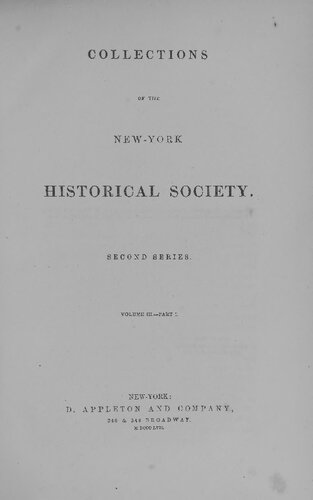 Collections of the New-York Historical Society. Second Series