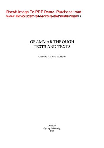 Grammar through tests and texts. Collection of tests and texts
