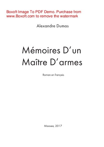 Mémoires D’un Maître D’armes