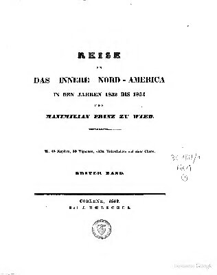 Reise in das Innere Nord-America in den Jahren 1832 bis 1834