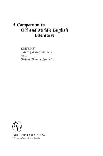 A Companion to Old and Middle English Literature