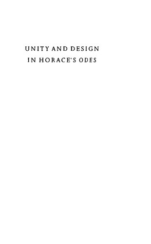 Unity and design in Horace's Odes