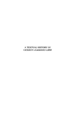 A Textual History of Cicero's Academici Libri
