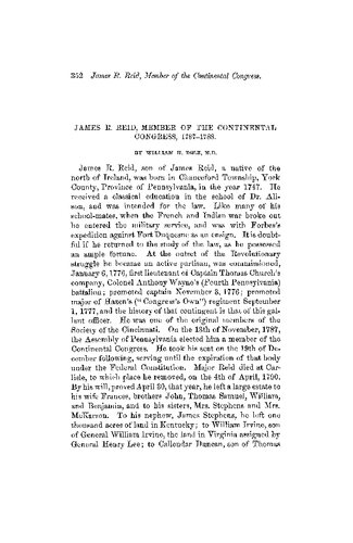 James R. Reid, Member of the Continental Congress, 1787-1788