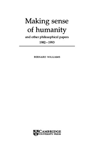 Making Sense of Humanity and Other Philosophical Papers