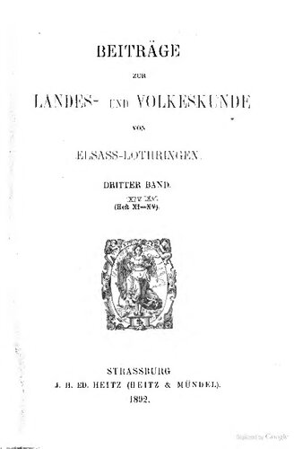 Das staatsrechtliche Verhältnis des Herzogtums Lothringen zum Deutschen Reich seit dem Jahre 1542