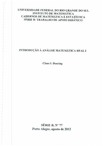 Introdução a Análise Matemática real l
