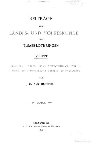 Rechts- und Wirtschaftsverfassung des Abteigebietes Maursmünster während des Mittelaters