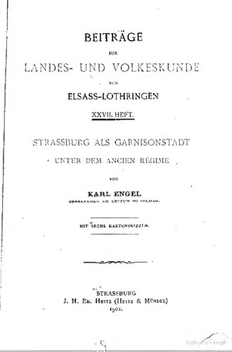 Strassburg als Garnisonsstadt unter dem Ancien Regime