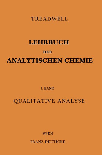 Kurzes Lehrbuch der Analytischen Chemie - I. Band - Qualitative Analyse