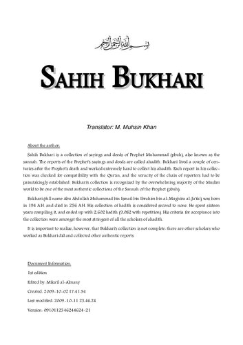 Sahih Bukhari