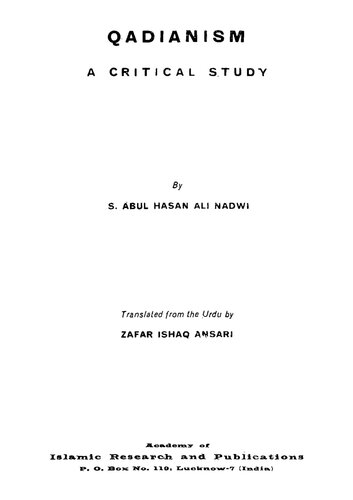 Qadianism: A Critical Study