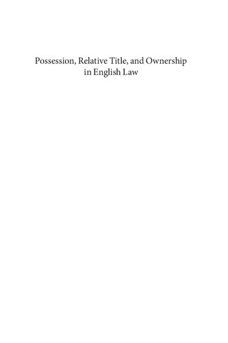 Possession, Relative Title, and Ownership in English Law