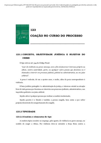 COAÇÃO NO CURSO DO PROCESSO