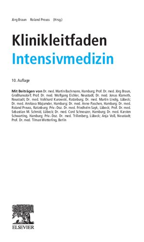 Klinikleitfaden Intensivmedizin