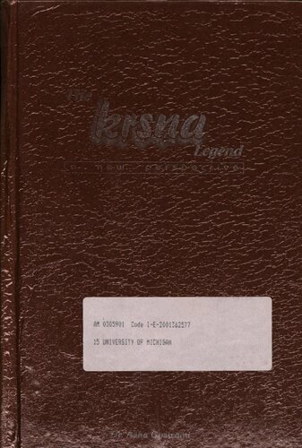 The Kr̥ṣṇa legend, a new perspective : based on the critical and comparative study of Kr̥ṣṇa legend in the Brāhmaṇical Purāṇas and non-Brāhmaṇical sources