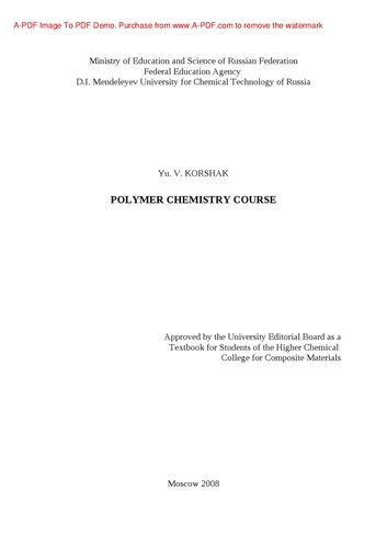 Polymer Chemistry Course Textbook for Students