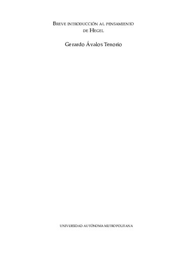 Breve introducción al pensamiento de Hegel