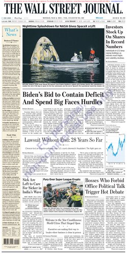 Wall Street Journal  Wall Street Journal Monday May 3, 2021   7890863141