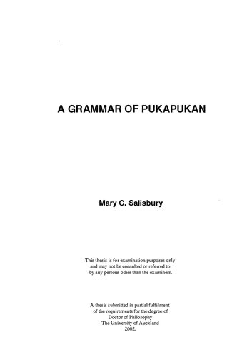 A Grammar of Pukapukan