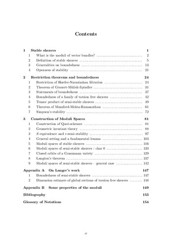 Moduli spaces of stable sheaves on schemes : Restriction theorems, boundedness and the GIT construction.