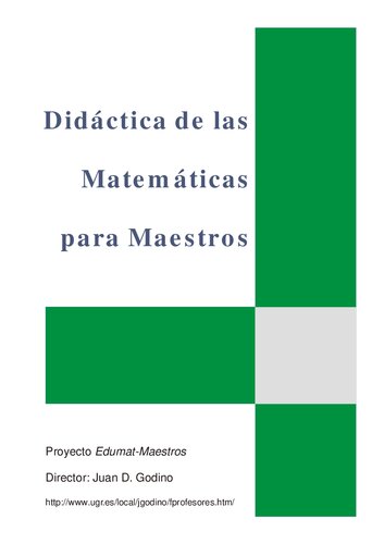 DIDÁCTICA DE LAS MATEMÁTICAS PARA MAESTROS