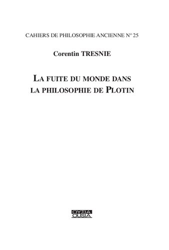 LA FUITE DU MONDE DANS LA PHILOSOPHIE DE PLOTIN