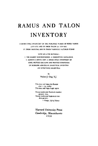 Ramus and Talon Inventory