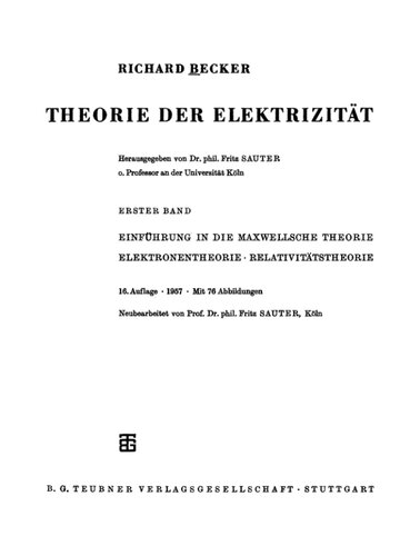 Theorie der Elektrizität